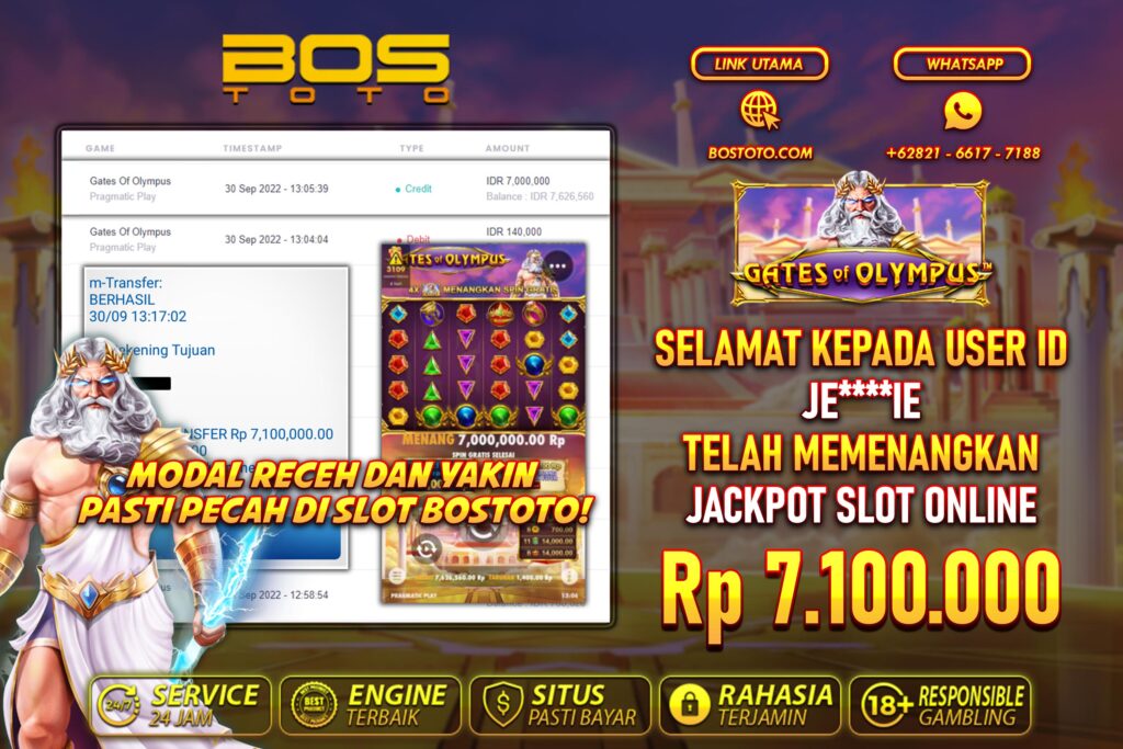 BUKTI PEMBAYARAN JP SLOT ONLINE DI BOSTOTO KEPADA MEMBER JEIE