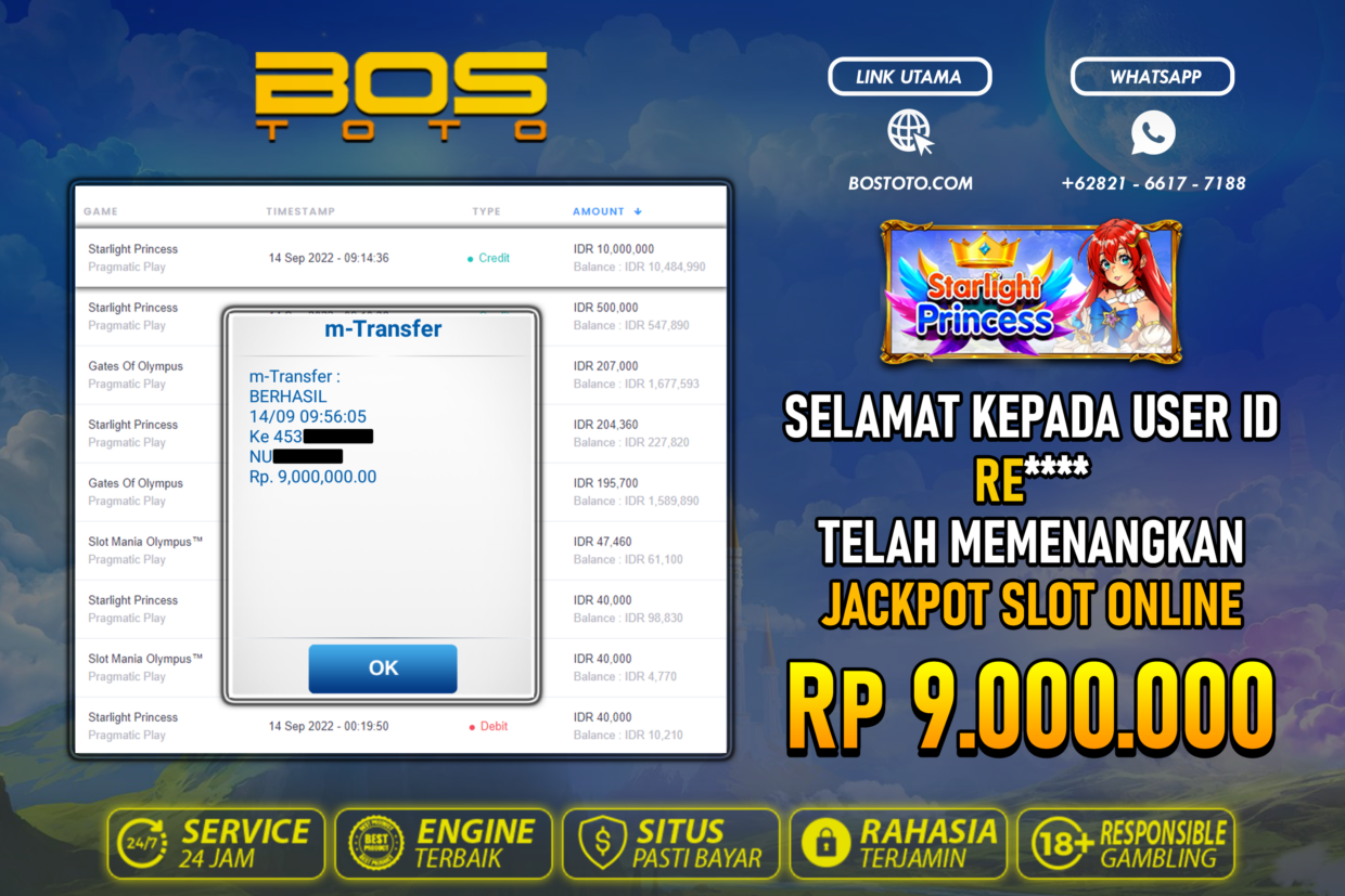 BUKTI PEMBAYARAN JP SLOT ONLINE DI BOSTOTO KEPADA MEMBER RE