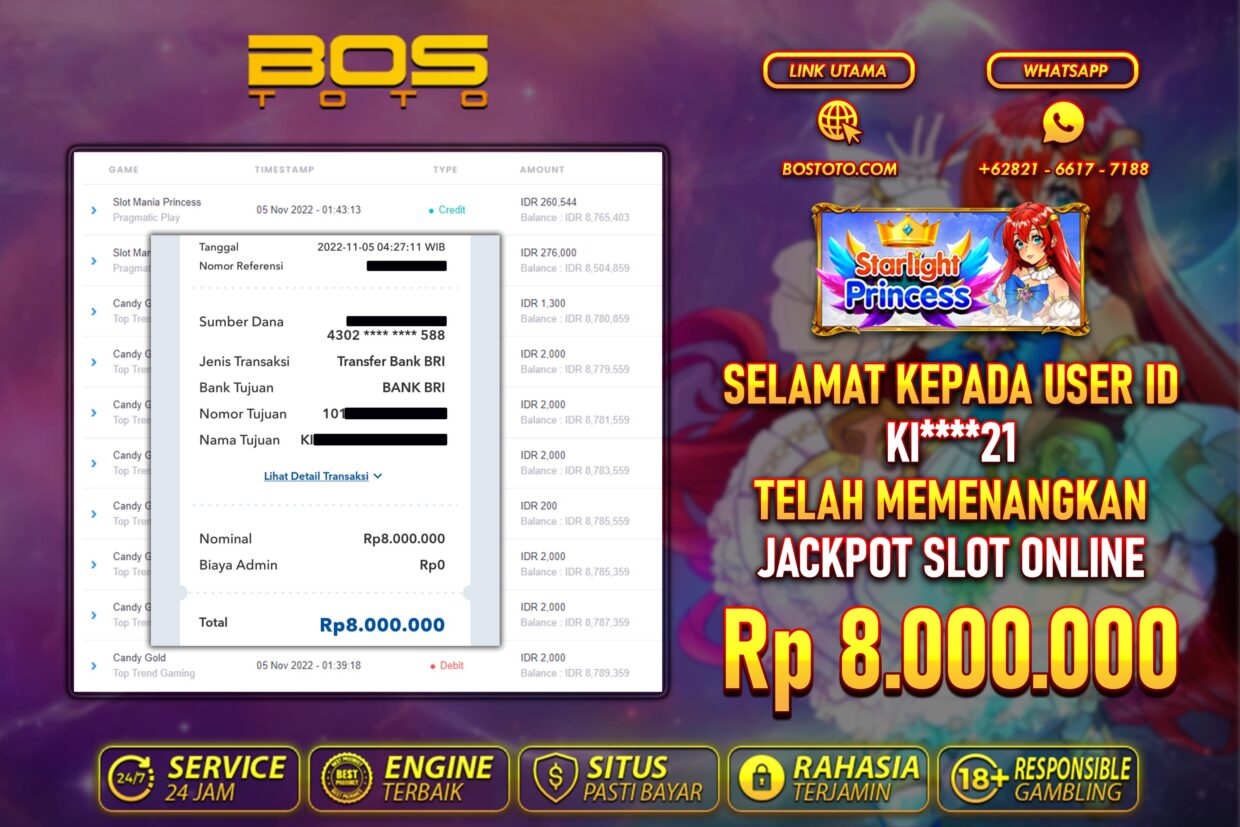 BUKTI PEMBAYARAN JP SLOT ONLINE DI BOSTOTO KEPADA MEMBER KI21