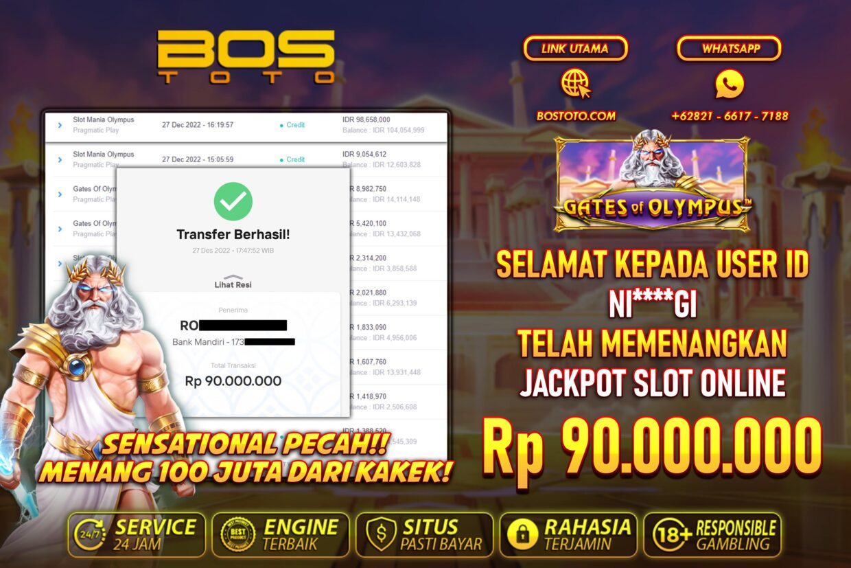 BUKTI PEMBAYARAN JP SLOT ONLINE DI BOSTOTO KEPADA MEMBER NIGI