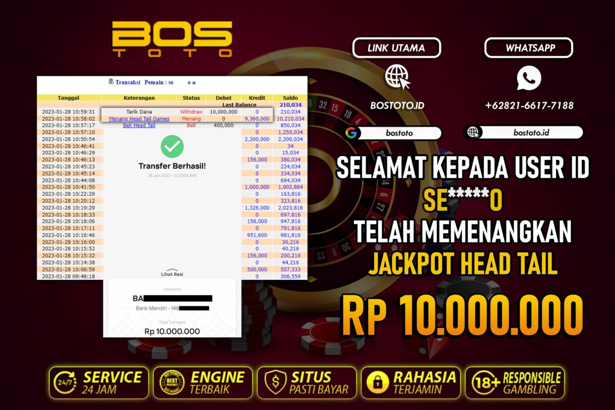 BUKTI PEMBAYARAN JP LIVE CASINO DI BOSTOTO KEPADA MEMBER SEO