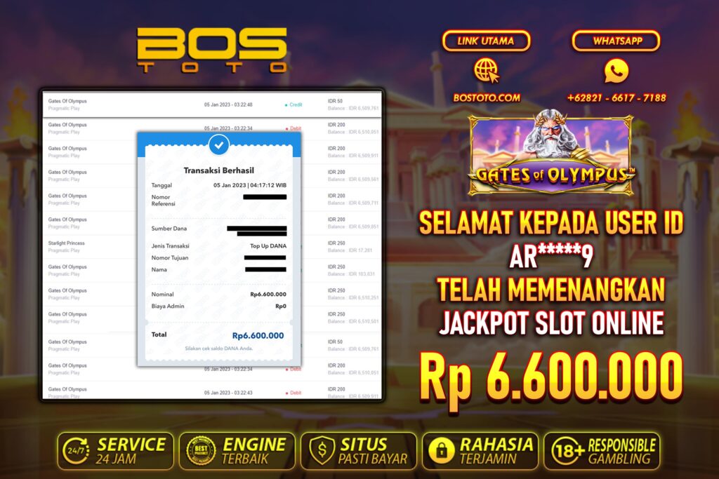 BUKTI PEMBAYARAN JP SLOT ONLINE DI BOSTOTO KEPADA MEMBER AR9