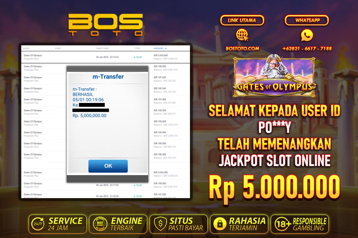 BUKTI PEMBAYARAN JP SLOT ONLINE DI BOSTOTO KEPADA MEMBER PO7