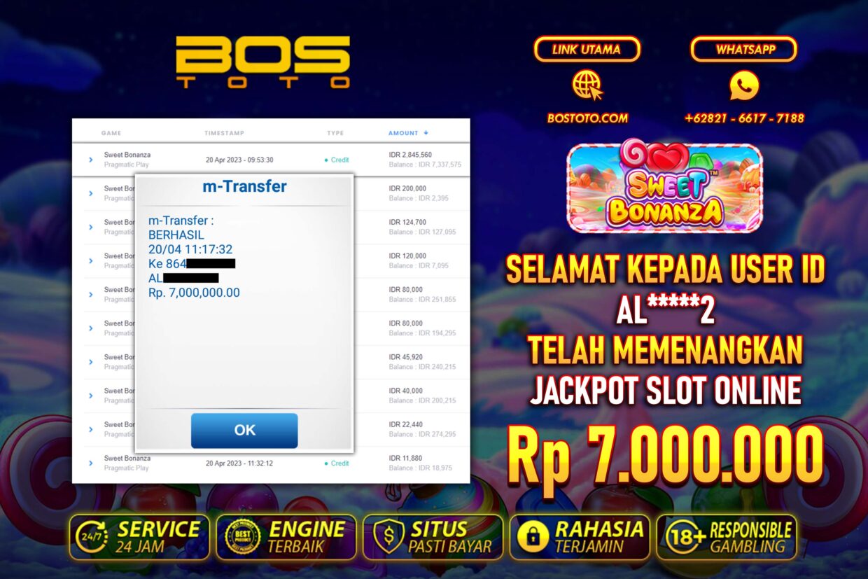 BUKTI PEMBAYARAN JP SLOT ONLINE DI BOSTOTO KEPADA MEMBER AL2