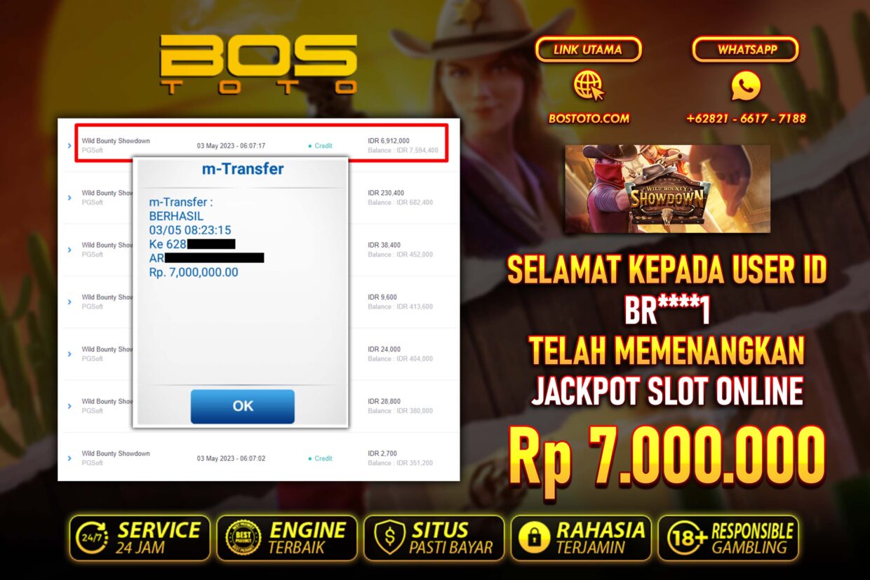 BUKTI PEMBAYARAN JP SLOT ONLINE DI BOSTOTO KEPADA MEMBER BR1