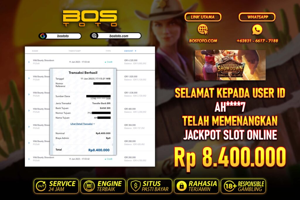 BUKTI PEMBAYARAN JP SLOT ONLINE DI BOSTOTO KEPADA MEMBER AH7