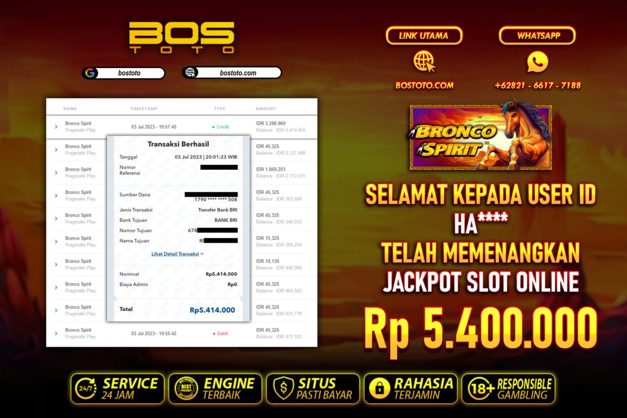 BUKTI PEMBAYARAN JP SLOT ONLINE DI BOSTOTO KEPADA MEMBER HA