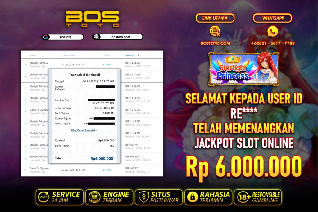 BUKTI PEMBAYARAN JP SLOT ONLINE DI BOSTOTO KEPADA MEMBER RE