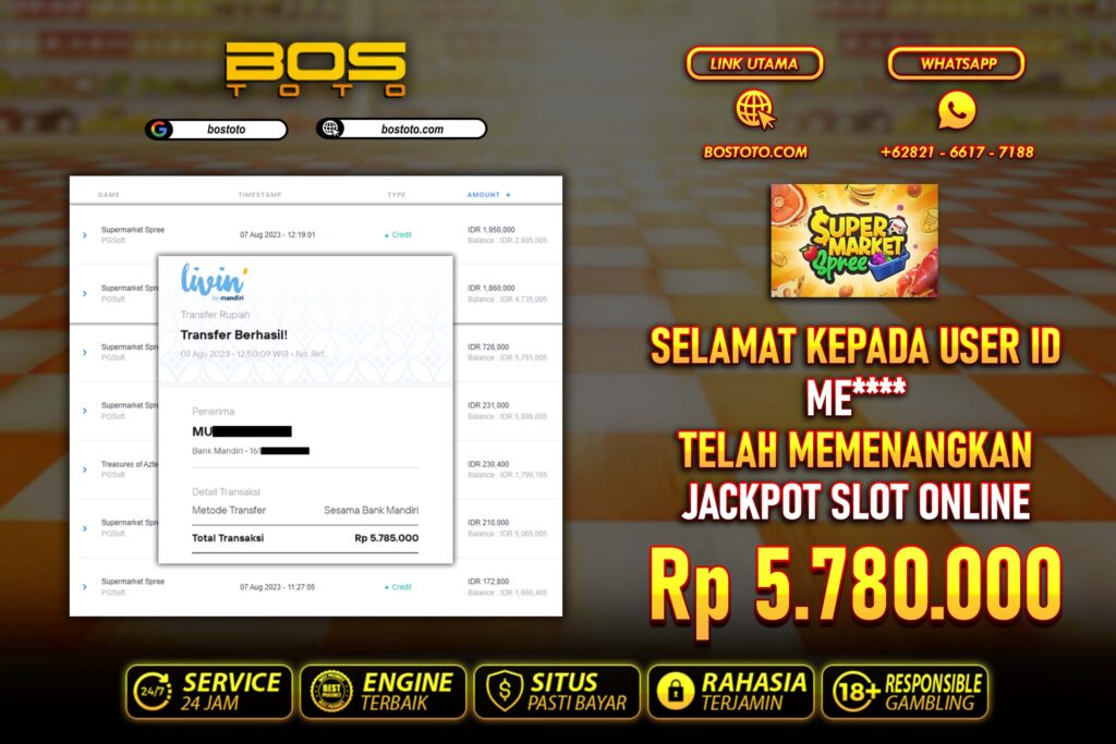 BUKTI PEMBAYARAN JP SLOT ONLINE DI BOSTOTO KEPADA MEMBER ME