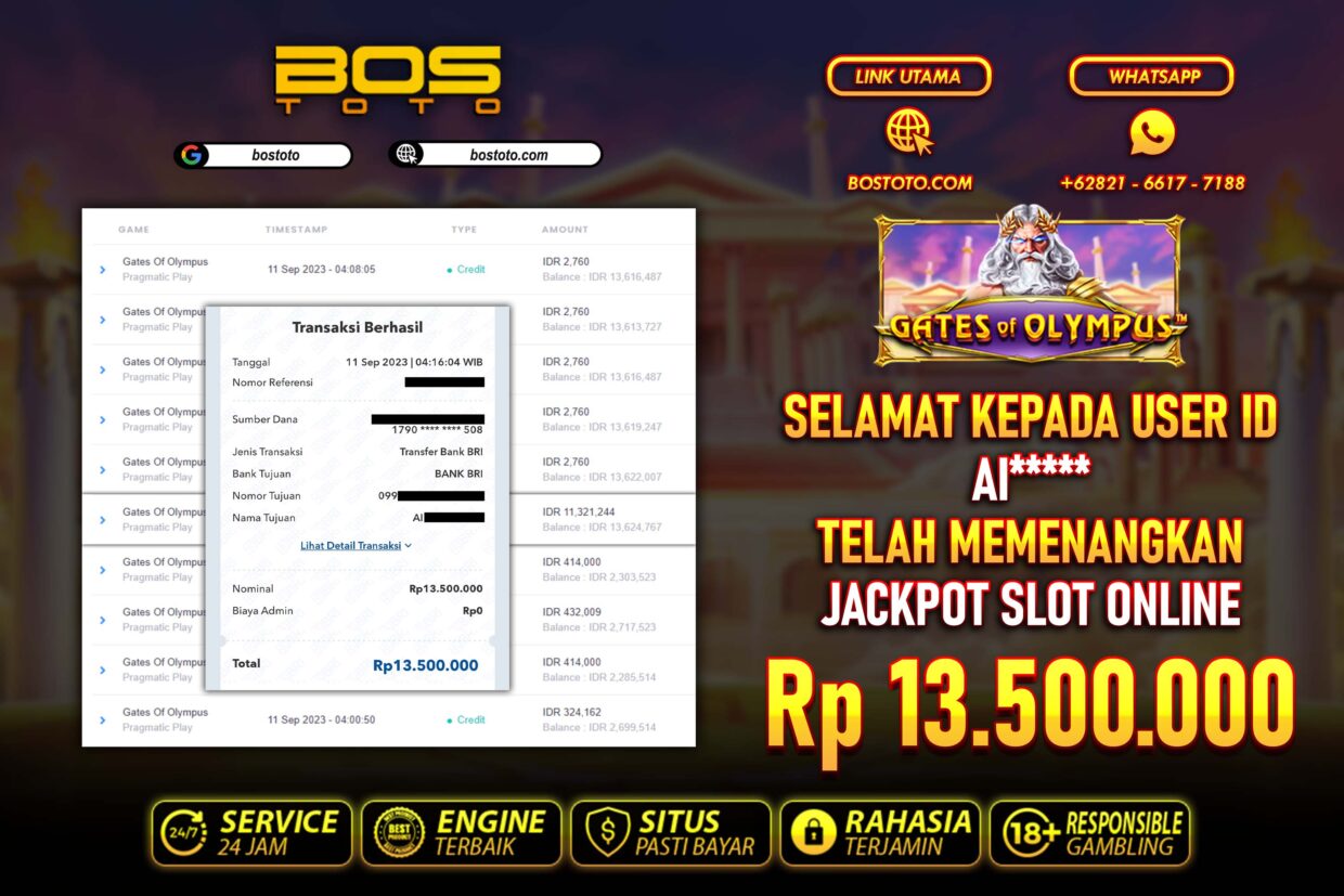 BUKTI PEMBAYARAN JP SLOT ONLINE DI BOSTOTO KEPADA MEMBER AI