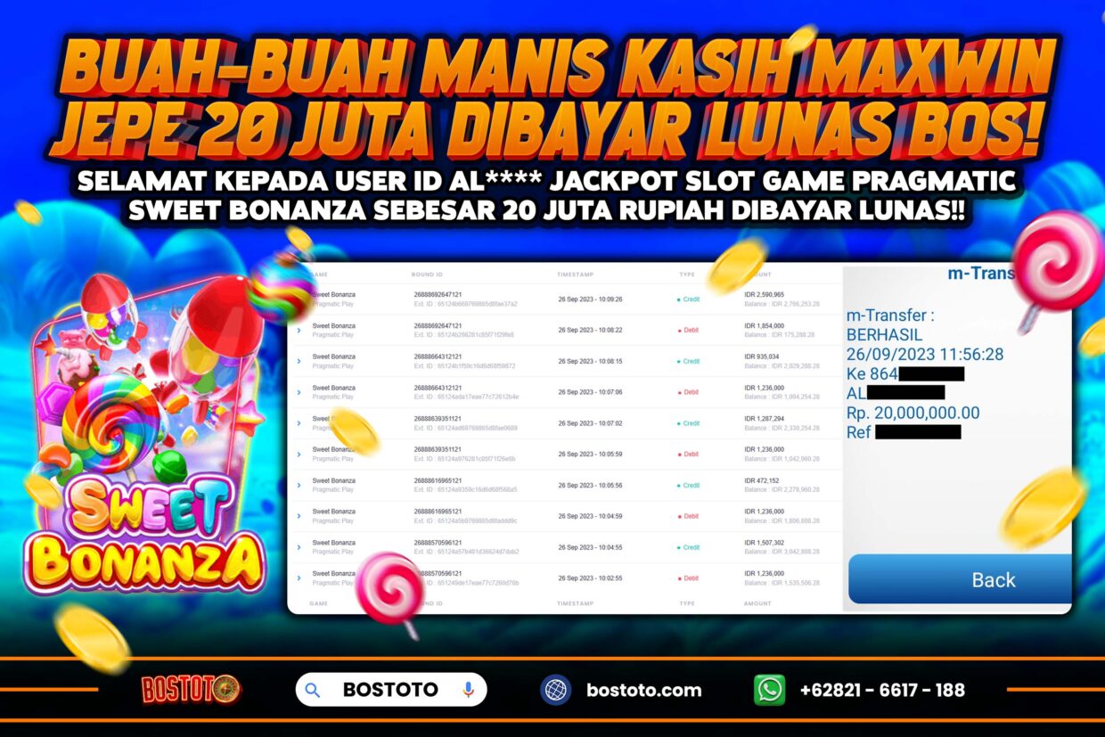 BUKTI PEMBAYARAN JP SLOT ONLINE DI BOSTOTO KEPADA MEMBER AL