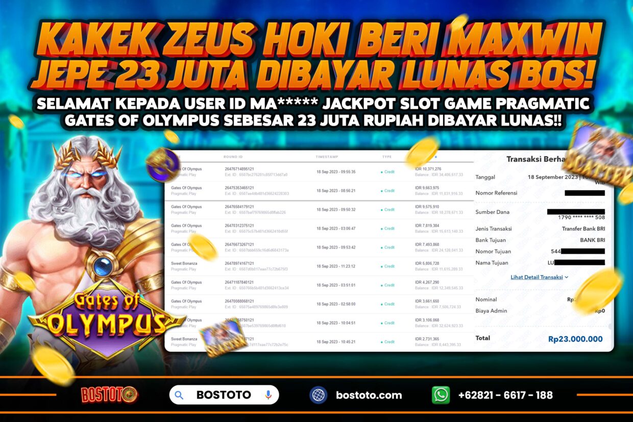 BUKTI PEMBAYARAN JP SLOT ONLINE DI BOSTOTO KEPADA MEMBER MA