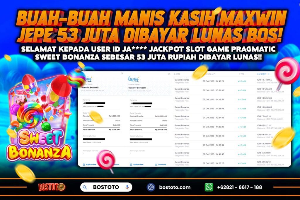 BUKTI PEMBAYARAN JP SLOT ONLINE DI BOSTOTO KEPADA MEMBER JA