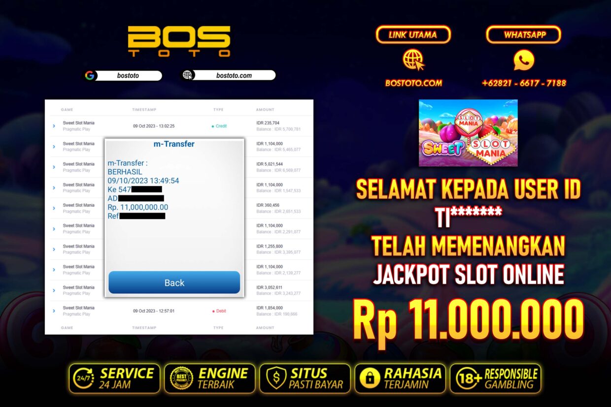 BUKTI PEMBAYARAN JP SLOT ONLINE DI BOSTOTO KEPADA MEMBER TI