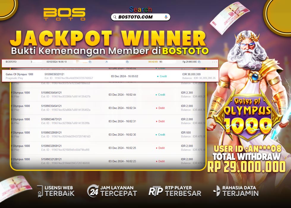 BUKTI PEMBAYARAN JP SLOT ONLINE DI BOSTOTO KEPADA MEMBER AN