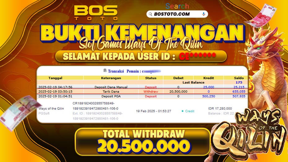 BUKTI PEMBAYARAN JP SLOT ONLINE DI BOSTOTO KEPADA MEMBER CE