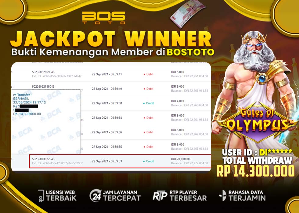 BUKTI PEMBAYARAN JP SLOT ONLINE DI BOSTOTO KEPADA MEMBER DI