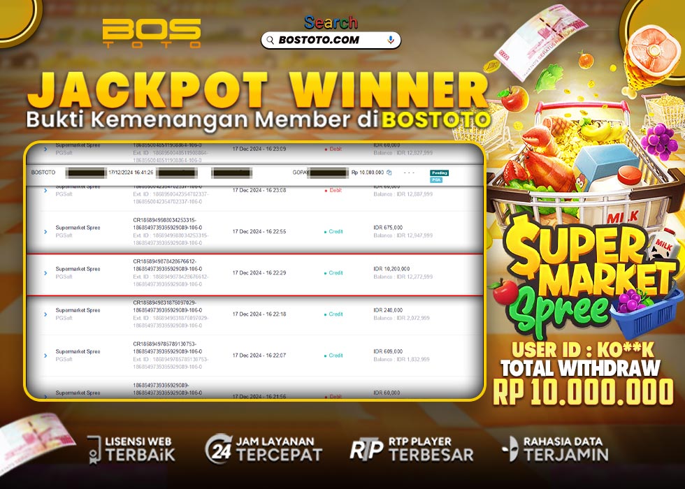 BUKTI PEMBAYARAN JP SLOT ONLINE DI BOSTOTO KEPADA MEMBER KO