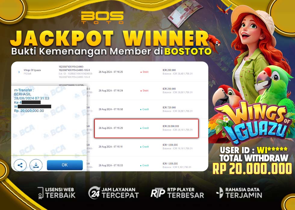 BUKTI PEMBAYARAN JP SLOT ONLINE DI BOSTOTO KEPADA MEMBER WI