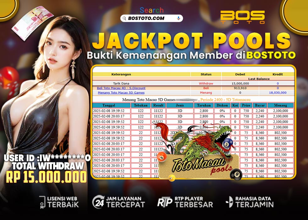 BUKTI PEMBAYARAN JP TOGEL TOGEL MACAU DI BOSTOTO KEPADA MEMBER IW