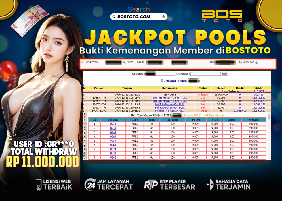 BUKTI PEMBAYARAN JP TOGEL TOGEL MACAU DI BOSTOTO KEPADA MEMBER GR
