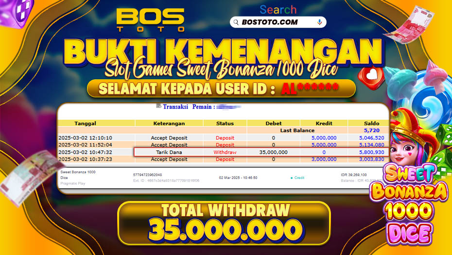 BUKTI PEMBAYARAN JP SLOT ONLINE DI BOSTOTO KEPADA MEMBER AL