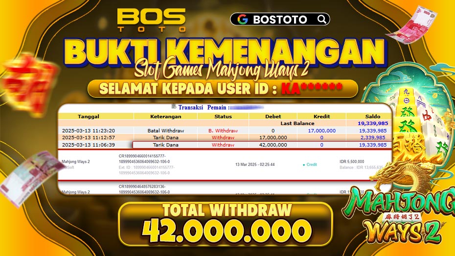 BUKTI PEMBAYARAN JP SLOT ONLINE DI BOSTOTO KEPADA MEMBER KA
